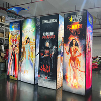 Pantalla de feria comercial de aluminio cuadrada de 14 pies, soporte de pancarta de Torre LED, caja de luz retroiluminada de cubo para publicidad de eventos minoristas