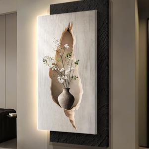 Lámpara de Pared 3D con Diseño de Pintura Abstracta en Piedra Arenisca, Decoración de Alta Gama para Entrada, Vestíbulo, Pasillo Moderno, Lámpara Colgante LED - Product Image 3