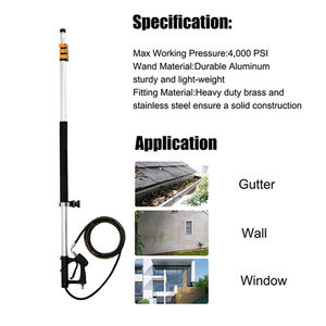 Baguette d'extension de lave-linge, 9/24 pieds, accessoire télescopique avec nettoyeur de cannelure, 5 buses de pulvérisation et ceinture - Product Image 4