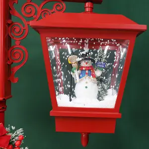 KG Xmas Fábrica Venda Quente Luz De Navidad Luxuoso Nevando Musical Papai Noel Iluminação Lâmpadas Decoração De Natal Streetlamp