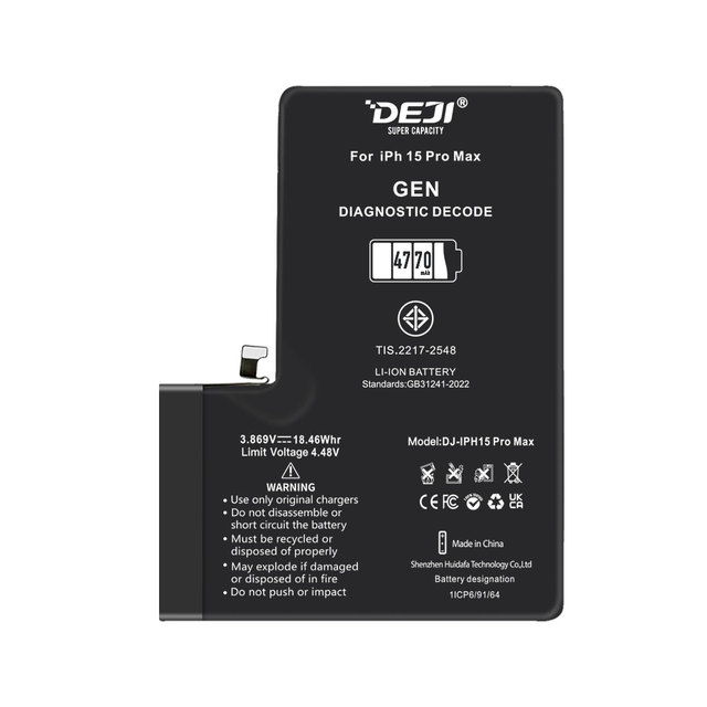 DEJI Professional High Power Compatible IOS Diagnostic Replacement Smartphone Phone Battery for iphone 15 Pro Max