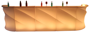 Comptoir de <span class=keywords><strong>bar</strong></span> LED incurvé à ondes lumineuses, changeant de couleur RGB, mobilier de <span class=keywords><strong>bar</strong></span> mobile éclairé pour salon, boîte de nuit, hôtel - Product Image 4