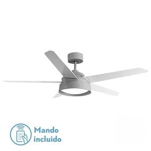 Ventilateur 25W DC avec 5 pales, 6 vitesses, lumière LED 3000-4000-6000K, fonction de minuterie et télécommande, idéal pour - Product Image 1