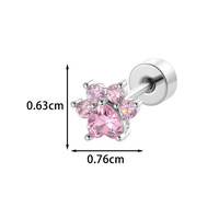 Nouvelles Boucles d'Oreilles Clous Patte de Chat en Cuivre Incrustées de Zircons, Style Petite, Mignonnes et Douces pour Filles, Piercing Cartilage, Finition Luxe