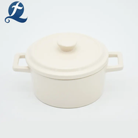 Casserole en grès émaillé avec couvercle, motif et couleur personnalisables, design classique, ustensiles de cuisine