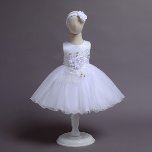 Floral bébé 1 2 4 <span class=keywords><strong>6</strong></span> <span class=keywords><strong>ans</strong></span> <span class=keywords><strong>fille</strong></span> étiquette enfants princesse robe de mariée jupe courte Performance <span class=keywords><strong>anniversaire</strong></span> scène - Product Image 3