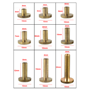 Cloxy Rắn Brass Ràng Buộc Chicago Vít Đinh Tán Đinh Tán Cho Album Ảnh Da Thủ Công Đinh Tán Vành Đai Ví Ốc Vít 10Mm Cap - Product Image 2