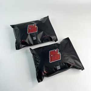 Matte Black Custom Printed Poly Mailer Bag Full Color Logo Waterproof Self Adhesive Mailing Bag For Streetwear Apparel - Product Image 3