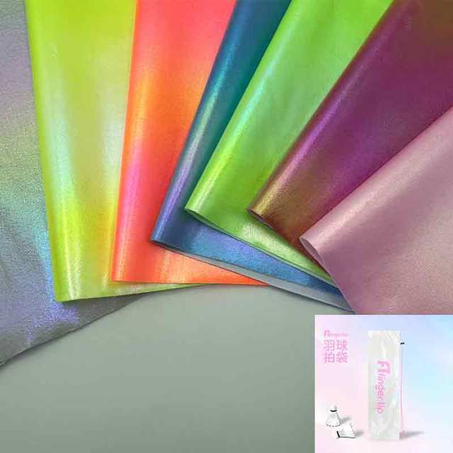 100% Polyester Waterproof Mirror Laser Reflective Holographic Film Bronzing Fabric Bonded With White Knitted Fabric for Bag