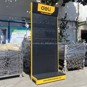 Estante de góndola de <span class=keywords><strong>4</strong></span> capas, estante de exhibición de supermercado con ganchos, logotipo personalizado disponible para uso en tienda - Product Image 5