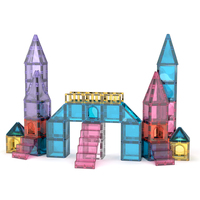 Magplayer Nouveaux Accessoires de Construction Magnétiques en Forme de Château : Super Base Magnétique, Escalier Magnétique, Porte, Abri, Balcon Magnétique
