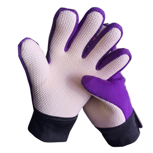 Gants de gardien de but de football WARPRO INDUSTRY, en latex, à doigts entiers, bleu et blanc, fermeture à tirette, respirants, antidérapants, unisexes, pour le sport - Product Image 1