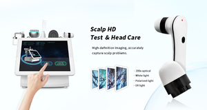 เครื่องดูแลหนังศีรษะแบบตั้งโต๊ะ 5-in-1 หน้าจอสัมผัส HD ขนาด 15 นิ้ว ความถี่สูง พร้อมฟื้นฟูสภาพผิว วัสดุ ABS และสแตนเลส ปลั๊ก EU/US - Product Image 4