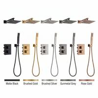 Ensemble de robinetterie de douche de luxe en laiton brossé avec contrôle thermostatique, pommeau de douche effet pluie, anti-brûlure et design durable
