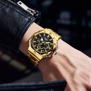 Montre chronographe analogique-numérique de luxe SMAEL 6069, étanche, lumineuse, avec alarme, boîtier/cadran en alliage, bracelet en acier inoxydable. - Product Image 4