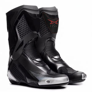 HIKE IMPEX High Performance Genuine Leather Motorcycle Racing Boots Anti-Slip Protective Winter Riding Boots Steel Toe Mid-Calf - Product Image 1
