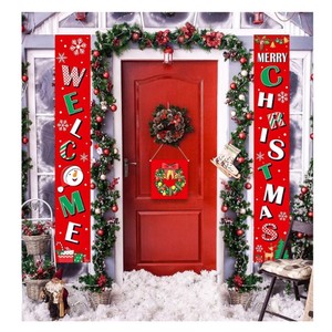 Decorazioni natalizie da esterno di alta qualità grazioso stendardo pendente distico per portico parola striscioni di natale - Product Image 1