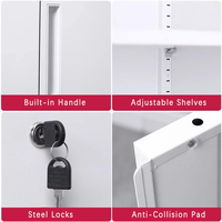 Lemari Bufet Modern Minimalis Berdiri Sendiri dengan Pintu Geser 2 Rak yang Dapat Disesuaikan Lemari Penyimpanan Rendah untuk Kamar Mandi Ruang Tamu
