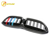 Calandre avant en fibre de carbone à trois bandes de style M avec aérations de pare-chocs pour BMW Série 3 G20 G21 2019+