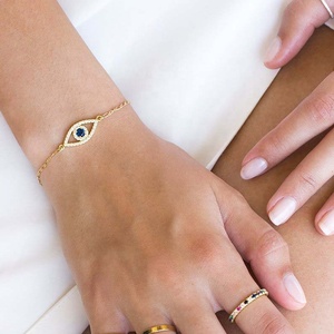 LOZRUNVE Dainty 925 Silver <span class=keywords><strong>Hamsa</strong></span> Evil Eye <span class=keywords><strong>Pulseras</strong></span> de plata para mujer Joyería - Product Image 5