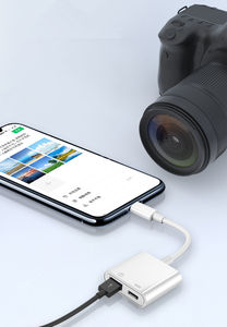 Adaptor Tipe C ke USB 3 Multifungsi, 2-in-1 dengan Port pengisian daya untuk ponsel & kamera OTG USB C pria ke Wanita - Product Image 6