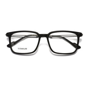 Matte Full-Rim Square <b>Eyeglasses</b> With Hollow Metal Temples Anti Blue Light Clear Lens <b>Frames</b> for Men - Product Image 6