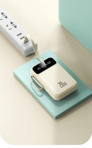Mini <span class=keywords><strong>Power</strong></span> <span class=keywords><strong>Bank</strong></span> 5000mAh 10000mAh 20000mAh Alta Capacidade Carregamento Rápido com Cabo Fonte de Energia Móvel - Product Image 4