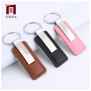 Manufacturer Wholesale Sublimation Logo Engraved Personalizado Custom Keychain Key Holder Leather Keychain