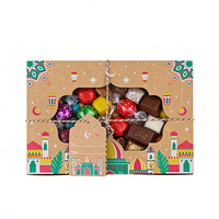 Coffret Cadeau Portable de Luxe pour Ramadan en Matériaux Recyclés Écologiques Kraft Auto-Assemblant Biodégradable pour Bonbons, Noix et Chocolats
