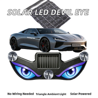 Nouvelle lumière LED solaire transfrontalière LEMOMBO pour voiture, effet œil de démon, décoration de fenêtre triangulaire, lumière d'ambiance, lumière respirante, sans câblage requis