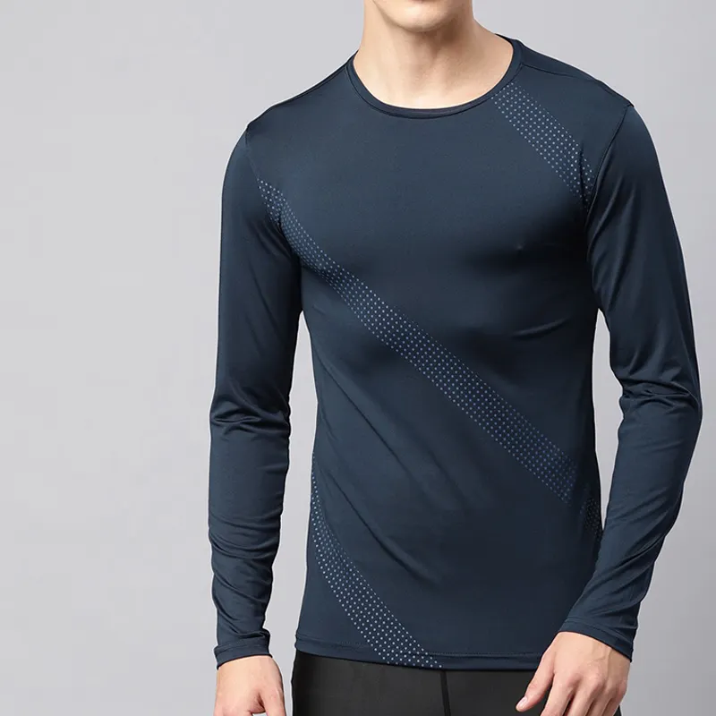 Модная брендовая летняя однотонная популярная спортивная футболка для бега с длинными рукавами на заказ