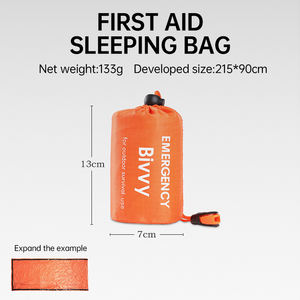 Kantong tidur darurat, ringan, tahan air, luar ruangan, Kit pertolongan pertama tahan air, ransel kompresi, mendaki, berkemah - Product Image 5