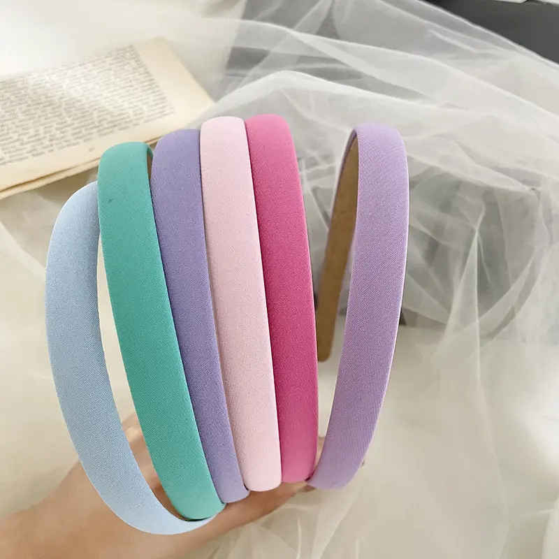 Candy Color Small Size Sponge Headband Girls Trendy Pure Color Sweet Thin Hair Band Pink Hair Accessories Headband