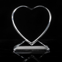 Cristal vierge personnalisable de haute qualité avec gravure 3D interne en forme de cœur, vente directe d'usine, idéal pour les cadeaux d'affaires