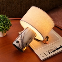 Lampe de table post-moderne en marbre naturel avec veilleuse à induction et interrupteur tactile pour chambre, bureau et hôtel