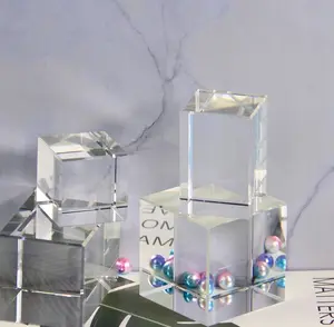 Ehre des Kristalls Großhandel Glänzender 3D-Laser Geätzter Kristall würfel Optischer Kristall würfel Für 3D-Laser