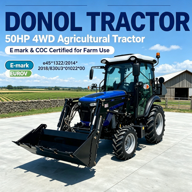 DONOL 75HP 4WD Utility Tractor EURO V Engine with COC Certification CE Approved Shuttle Shift Tractor for MidSize European