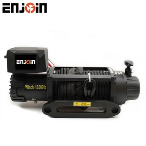 ENJOIN Serie Carbon Verricello Elettrico con Corda Sintetica 12V/24V Capacità di Carico 13500lb per Wrangler <span class=keywords><strong>Cherokee</strong></span> SUV/4WD/Camion Fuoristrada - Product Image 1