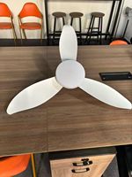 Ventilador de Techo Blanco de 100-245V con Luz, LED de 22W, Potencia del Ventilador de 16.5W, Ra 80, Luz de Ventilador de Techo Regulable de Alto CRI para Interiores, Hogar y Oficina