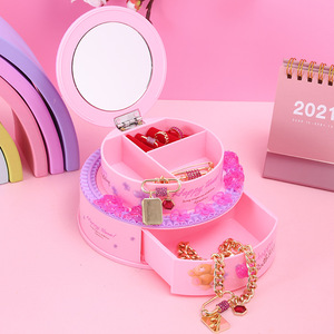 Pink Cake <b>Music</b> Jewelry <b>Box</b> Round DIY With Mirror For Gift Storage - Product Image 1