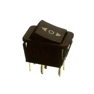 Interruptor basculante redondo RS370, 3 posiciones, 6 pines, on-off-on, negro, 15v, 250v, t105