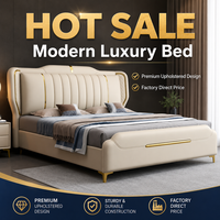 Juego de Muebles Modernos para Dormitorio Principal, Cama King Size con Estructura de Madera, Diseño Minimalista, Precio de Fábrica