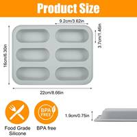 Moule à gâteau, pâtisserie et biscuits en silicone rectangulaire à 6 cavités, qualité platine LFGB, antiadhésif, sans BPA, compatible lave-vaisselle, fabriqué par MUYULINS