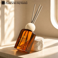Flacon diffuseur de parfum en verre de luxe de 100 ml avec bouchon à vis et design plat