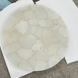 Bán Buôn Tự Nhiên Rắn Bán Đá Quý Tinh Thể Màu Trắng Đá Thạch Anh Vòng Bàn Cà Phê Top - Product Image 2