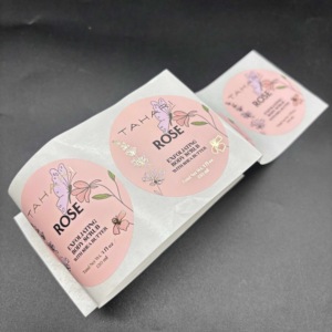 Étiquettes florales rondes personnalisées, autocollants en papier offset pour pots cosmétiques, gommages corporels, emballages de soins de beauté, <span class=keywords><strong>impression</strong></span> offset - Product Image 6
