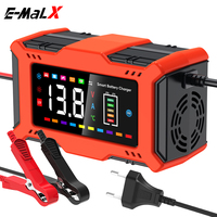 Chargeur de batterie de moto intelligent à impulsions de réparation 12v6A, écran tactile couleur grand écran, plomb-acide et LiFePo4 14.6V, voiture