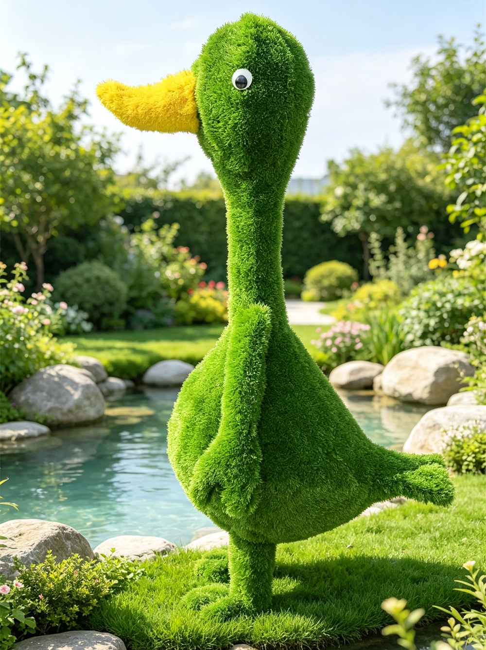 Topiaire de canard vert
