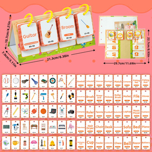 Tarjeta de educación cognitiva diaria, juguetes para niños, tarjetas de aprendizaje de escritorio interactivas para padres e hijos, gráfico de bolsillo - Product Image 5