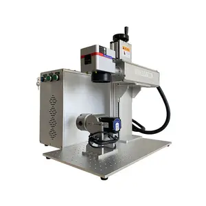 Machine de marquage laser 20w 30w 50w 100w Machine de marquage laser à fibre fendue avec dispositif rotatif Machine de marquage laser à fibre